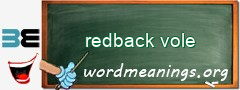 WordMeaning blackboard for redback vole